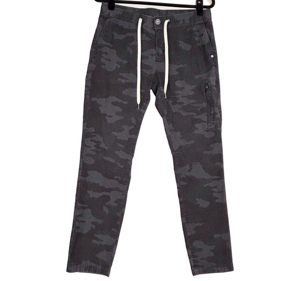 Vuori Ripstop Black & Gray Camo Pant Womens Medium 31x28 Organic Cotton Gorpcore - Picture 1 of 8